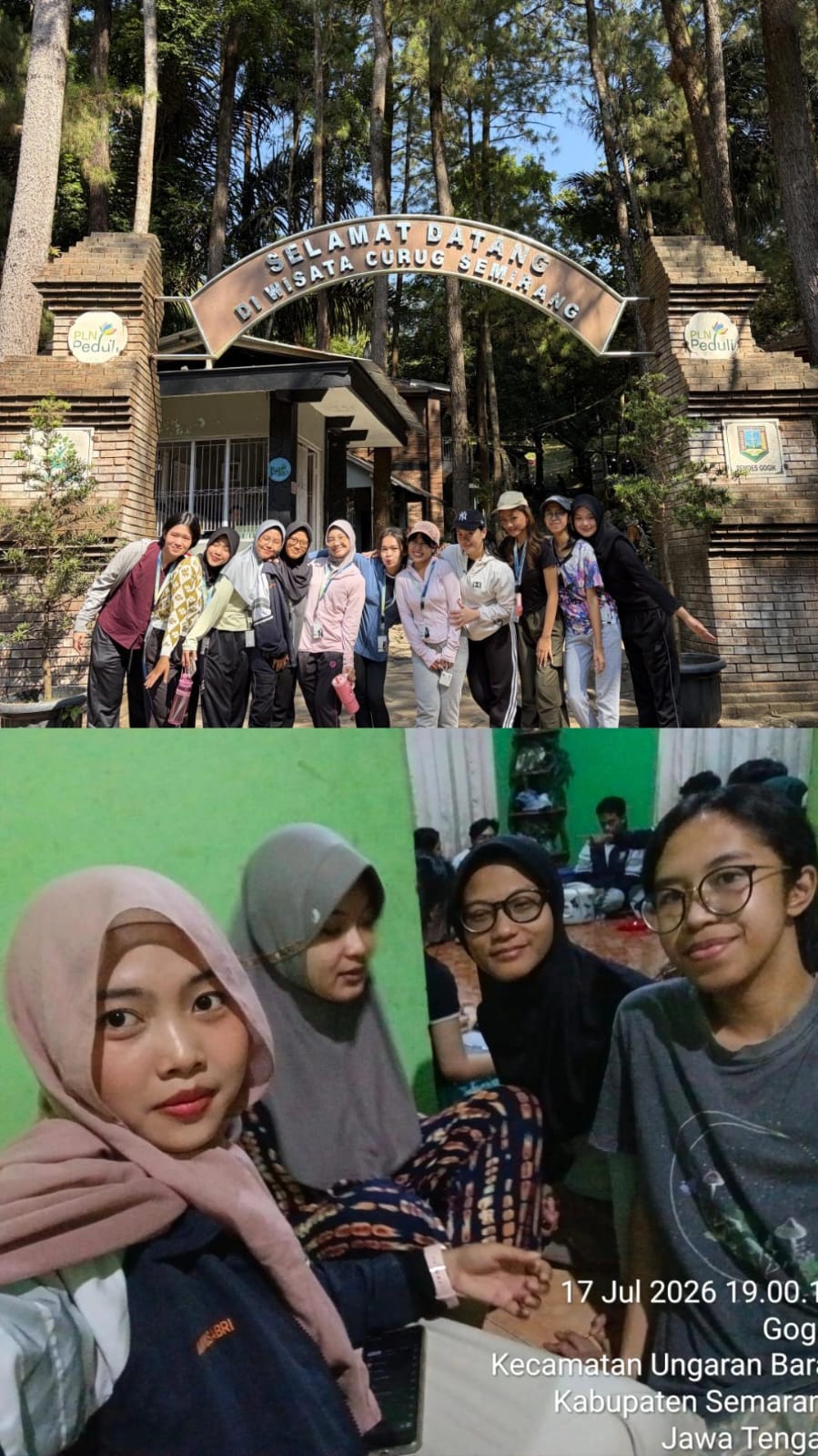 Absensi pagi, survey ke Curug Semirang, dan Rapat koordinasi