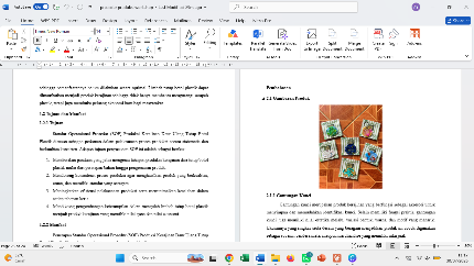 Absensi harian di Balai Desa Gogik, pengerjaan program kerja individu dalam multidisiplin, briefing harian, serta persiapan bahan baku dan RnD program kerja multidisiplin