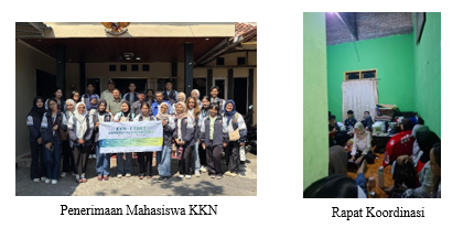 Penerimaan mahasiswa KKN di Balai Desa Gogik dan Rapat