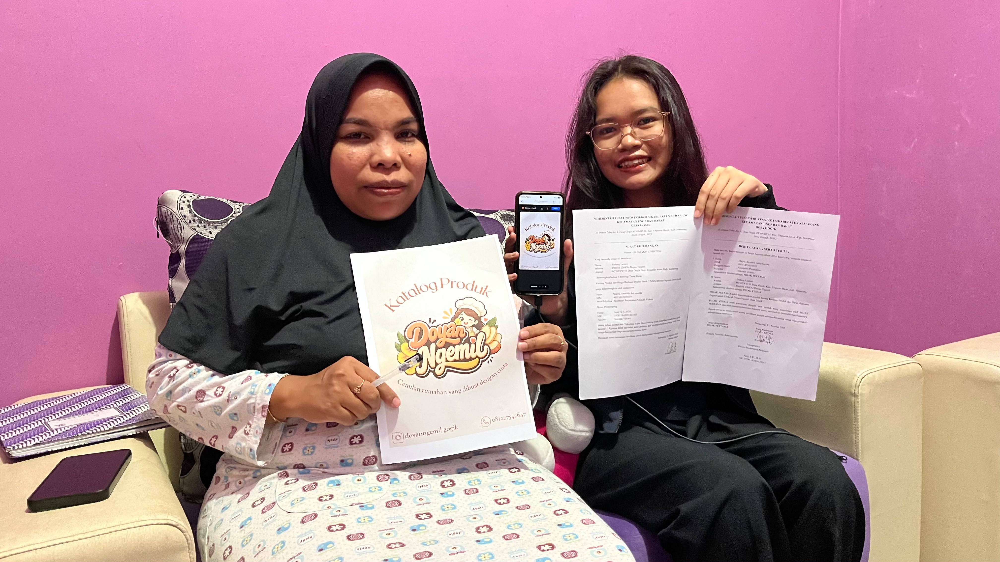 Pengurusan Administrasi Magang, Serah Terima Output Proker Sosmas UMKM Doyan Ngemil, dan Briefing