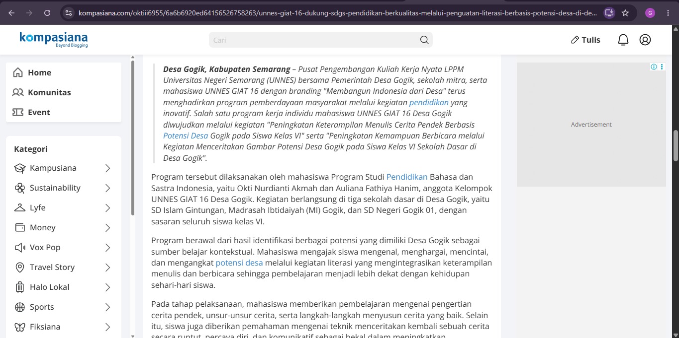 Digitalisasi Visual UMKM, Perumusan Publikasi Kompasiana, dan Sinergi Dokumentasi Kepemudaan Karang Taruna