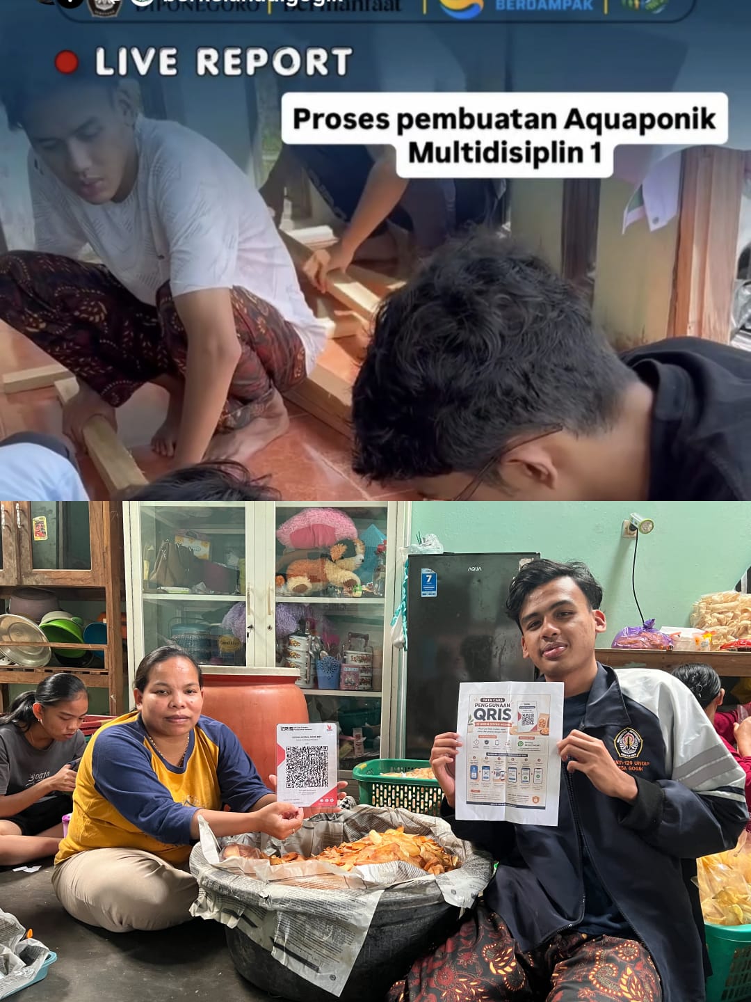 Pelaksanaan Pembuatan Aquaponik, Finalisasi Program Sosmas  Pembuatan Qris UMKM Doyan Ngemil