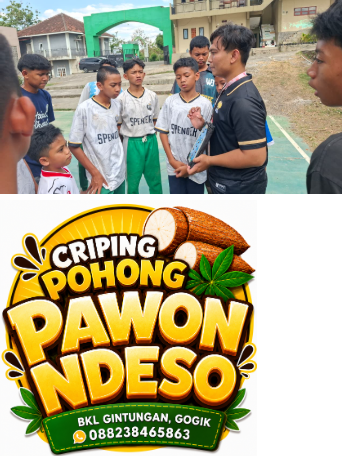 Pengembangan Potensi Desa: Pelaksanaan Coaching Clinic Futsal, Koordinasi Sosialisasi, dan Perancangan Desain Logo UMKM