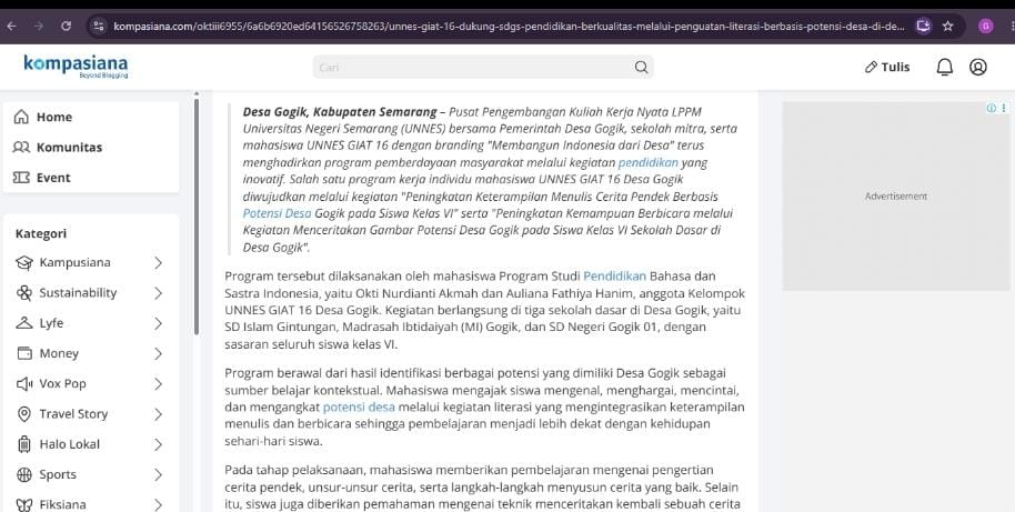 Digitalisasi Visual UMKM, Perumusan Publikasi Kompasiana, dan Sinergi Dokumentasi Kepemudaan Karang Taruna